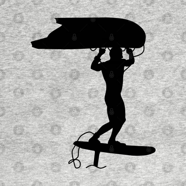 Surfer wing surfing with a foil wing by der-berliner